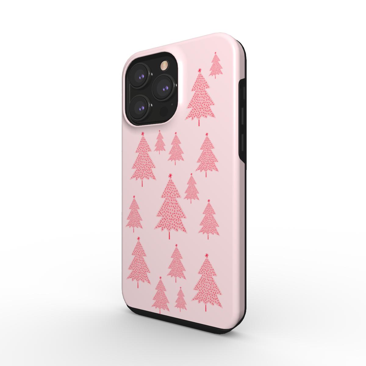 Tough Pink Christmas Tree Phone Case