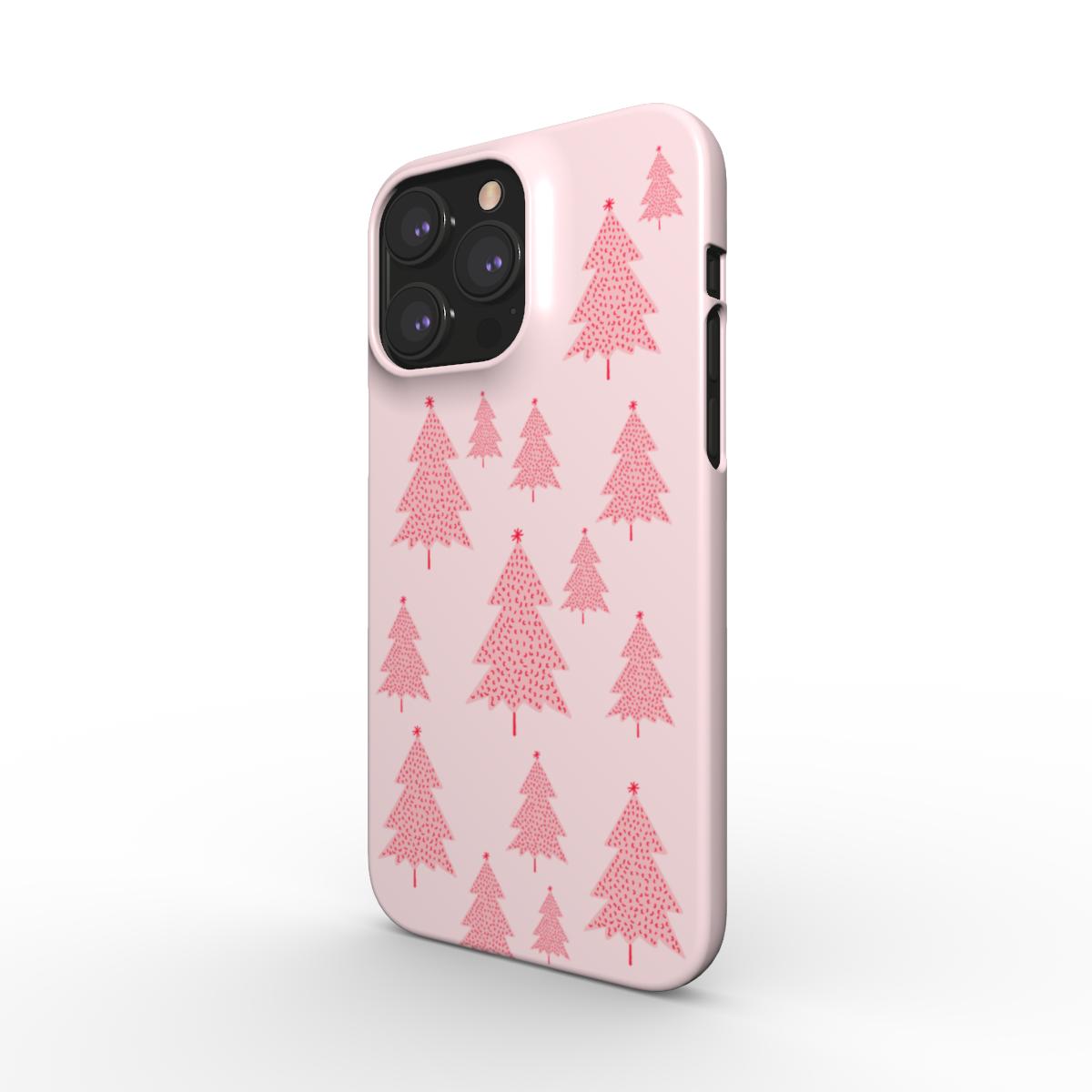 Thin Pink Christmas Tree Phone Case