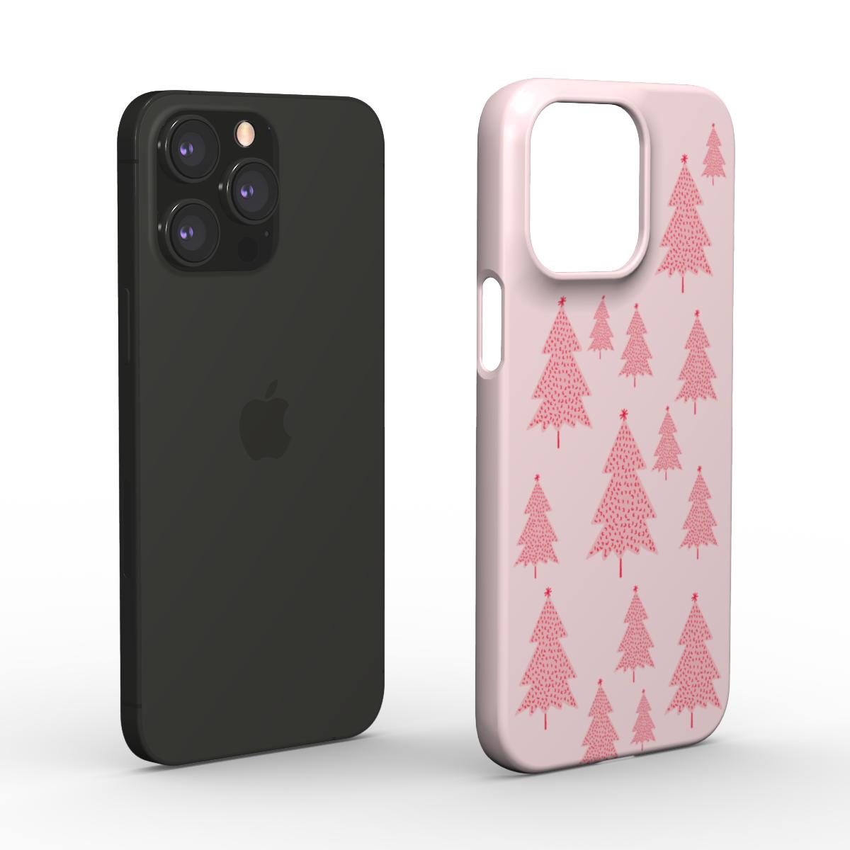 Thin Pink Christmas Tree Phone Case